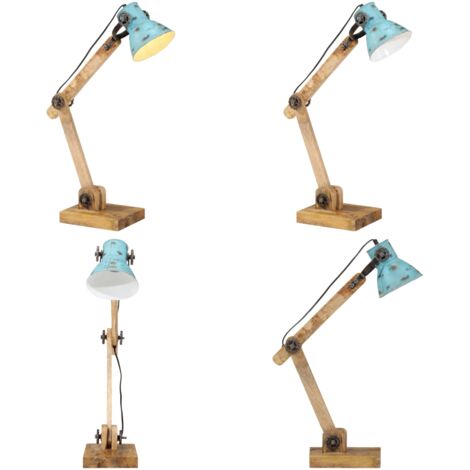 Lampada da Scrivania 25 W Blu Anticato 23x18x96 cm E27 - Lampada industriale - Lampada da tavolo