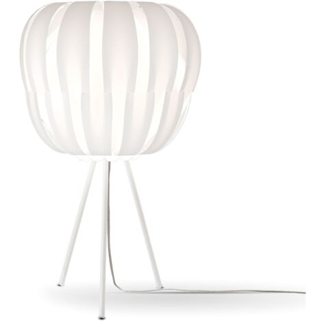 Lampada Da Scrivania 3 Piedi Moderna Queen Polilux ® Bianco E Metallo 1 Luce E27