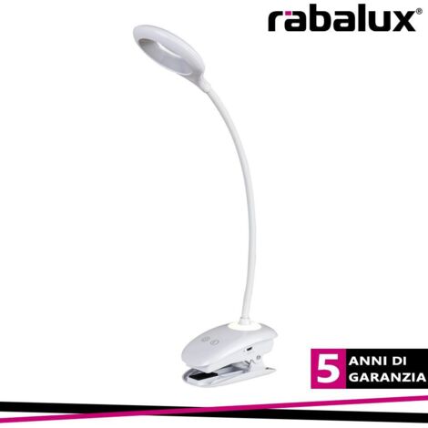 Lampada da scrivania a clip bianca LED 4W 4000K Rabalux