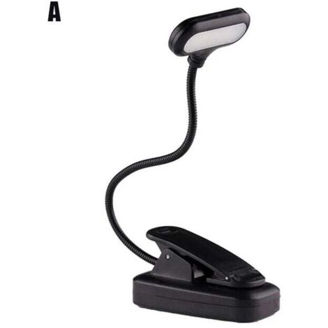 Lampada da scrivania a clip regolabile con protezione per gli occhi a LED, flessibile, alimentata a batteria, per viaggi, camera da letto, lettura.
