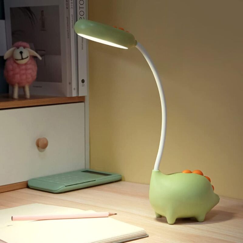 Image of Lampada da scrivania a LED, Lampada da scrivania per bambini con dinosauro, Lampada da scrivania wireless ricaricabile tramite USB, Lampada da