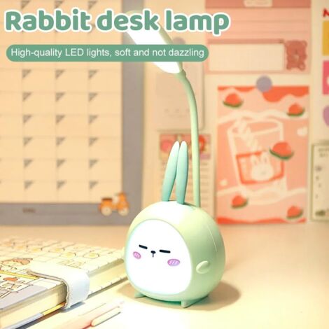 Lampada da scrivania a LED, lampada da scrivania senza fili, lampada da scrivania per bambini, ricaricabile tramite USB, regalo per bambini, ragazzi, ragazze, amici, verde
