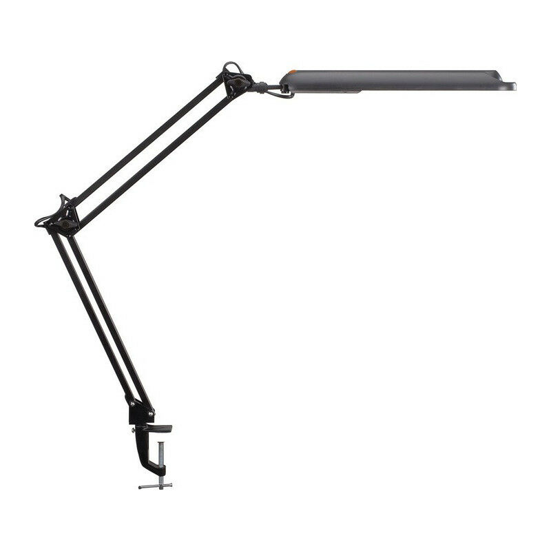 Image of Lampada da tavolo metallo / nera, max 450 mm con morsetto da tavolo con LED