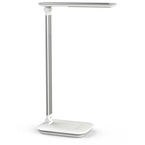 Lampada da scrivania alluminio/bianco caldo H.425mm con base LED