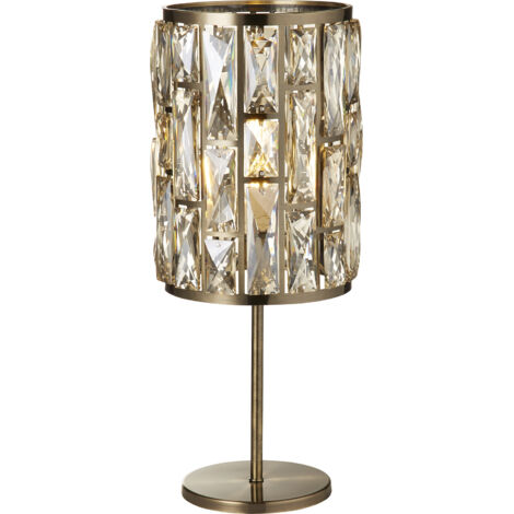 Lampada Da Scrivania Classico Gioiello Acciaio Ottone Vetro 1 Luce E14