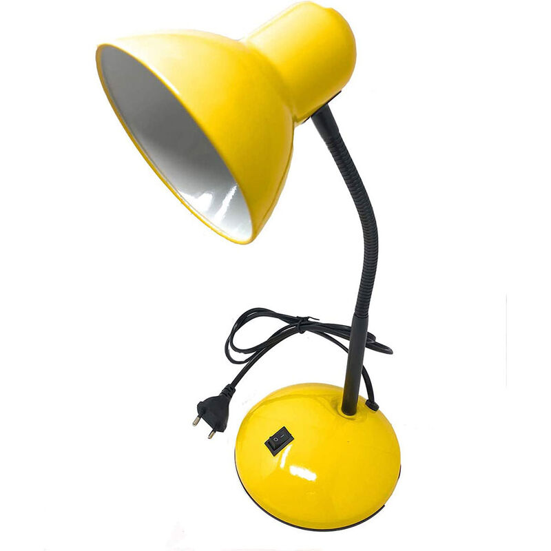 Image of Vetrineinrete - Lampada da scrivania con braccio flessibile snodabile luce lume da tavolo orientabile da cameretta giallo