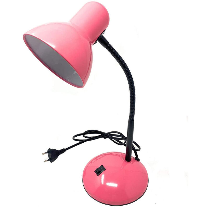 Image of Vetrineinrete - Lampada da scrivania con braccio flessibile snodabile luce lume da tavolo orientabile da cameretta rosa