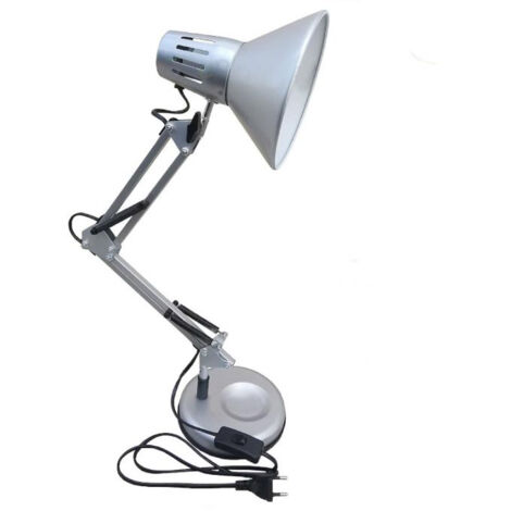 Lampada da scrivania con braccio snodabile luce da tavolo in metallo orientabile con morsetto incluso attacco per lampadine E27 per casa ufficio cameretta