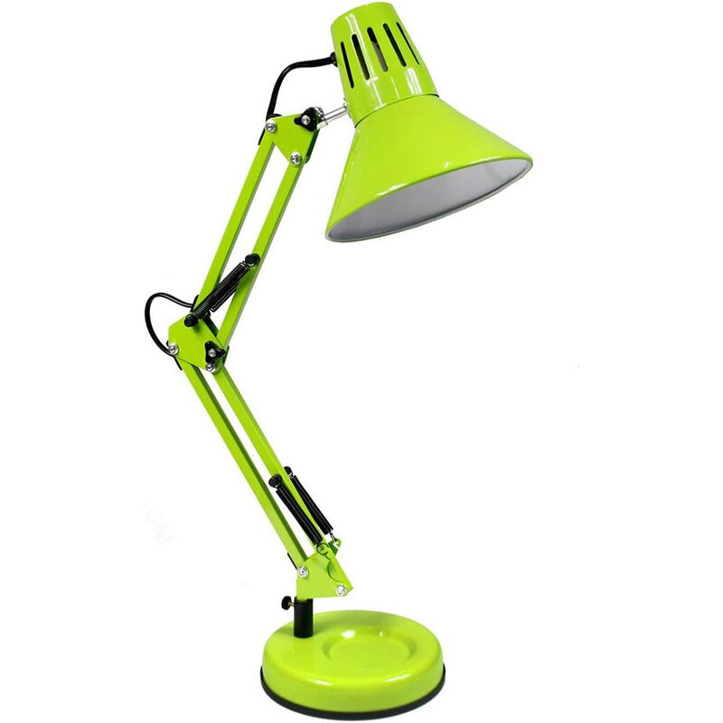 Image of Lampada da scrivania con braccio snodabile luce da tavolo in metallo orientabile con morsetto incluso attacco per lampadine E27 Verde