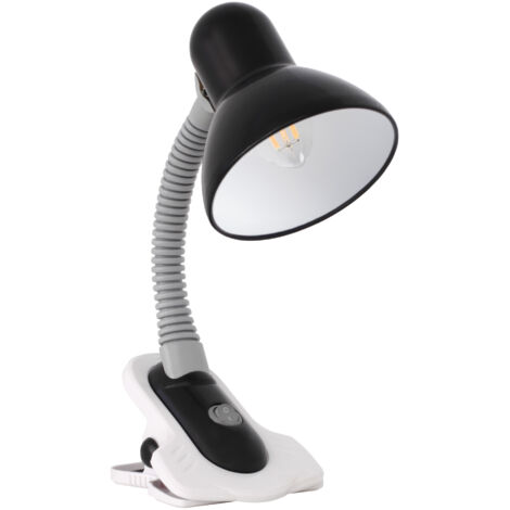 lampada da scrivania con pinza snodabile 230v E27 nero