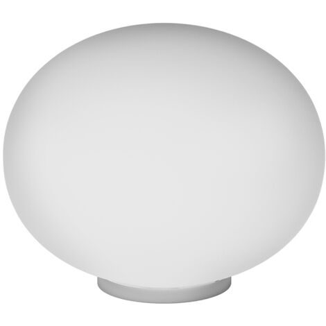 Lampada Da Scrivania Contemp Soft Metallo Cromo Vetro Acidato Opaco E27 35Cm