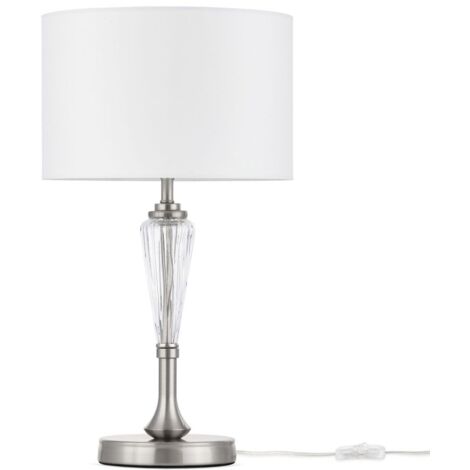 Lampada Da Scrivania Contemporanea Alicante Metallo E Vetro Nichel 1 Luce - Nichel