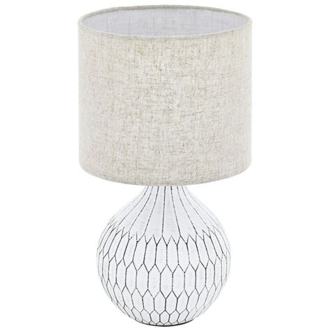 Lampada Da Scrivania Contemporanea Bellariva 3 1 Luce Ceramica Bianco - Bianco
