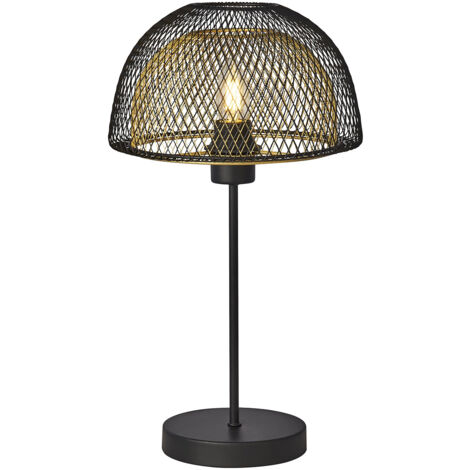 Lampada Da Scrivania Contemporanea Favo Acciaio Nero Oro 1 Luce E27