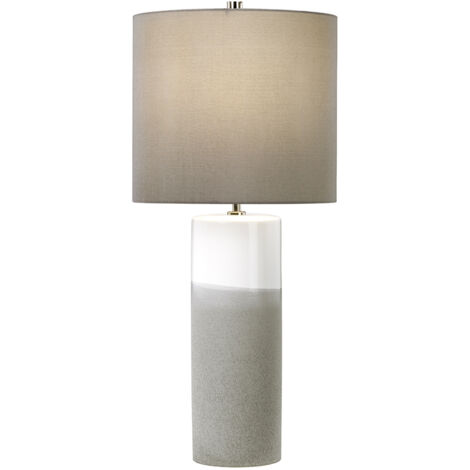 Lampada Da Scrivania Contemporanea Fulwell Porcellana Bianco Grigio 1 Luce E27