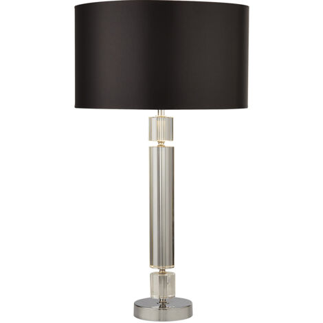 Lampada Da Scrivania Contemporanea Kylie Vetro Cromo Acciaio Nero 1 Luce E27