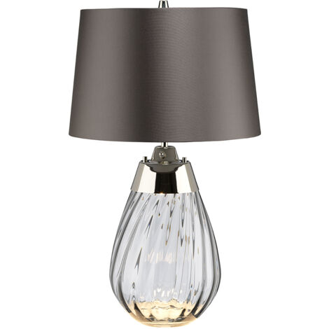 Lampada Da Scrivania Contemporanea Lena In Metallo Vetro Grigio Fumo 1 Luce E27