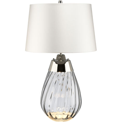 Lampada Da Scrivania Contemporanea Lena Metallo Vetro Grigio Fumè 1 Luce E27