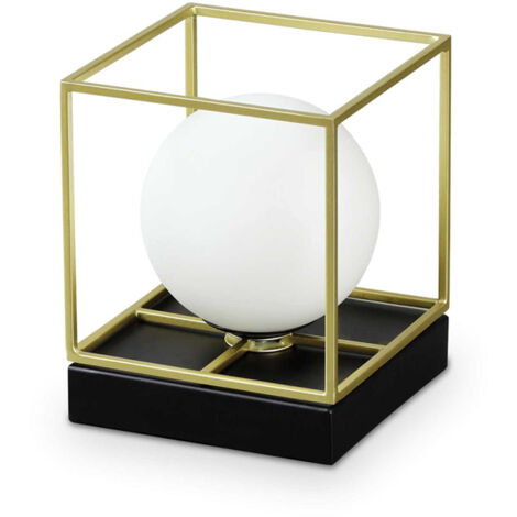 Lampada Da Scrivania Contemporanea Lingotto Metallo Ottone 1 Luce G9 3W 3000K
