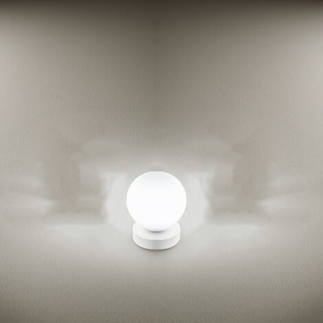 Lampada Da Scrivania Contemporanea Maga Metallo Bianco Vetro 1 Luce G9
