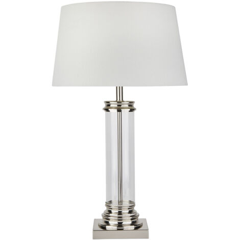 Lampada Da Scrivania Contemporanea Pedestal Acciaio Argento 1 Luce E27