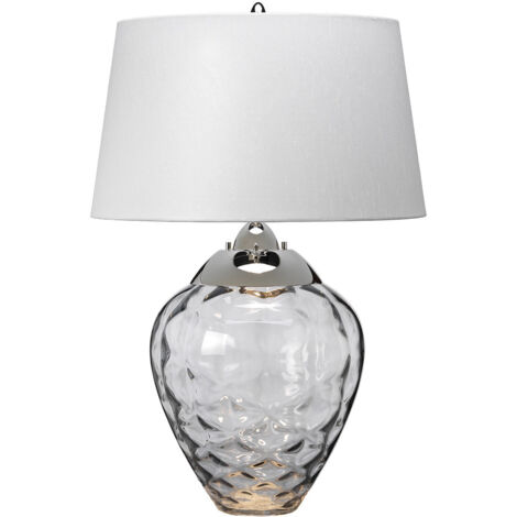 Lampada Da Scrivania Contemporanea Samara Acciaio Nichel Vetro Fumè 1 Luce E27