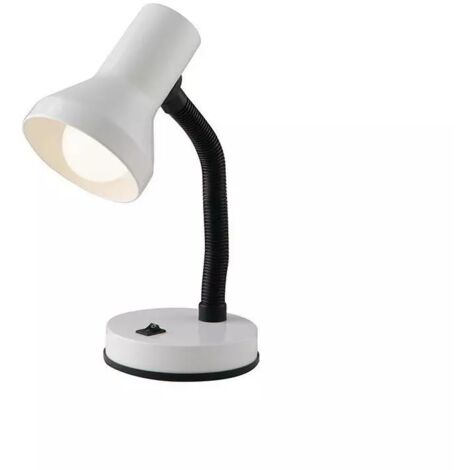 lampada da scrivania in metallo bianco, 60w