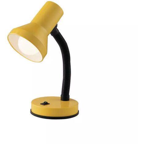 lampada da scrivania in metallo gialla, 60w