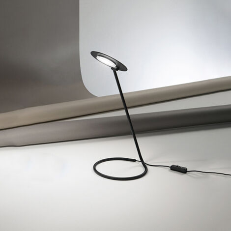 Lampada Da Scrivania Industrial-Minimal Miniarc Metallo Nero Led 5W 3000K