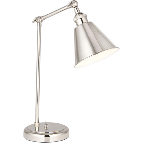 Lampada da scrivania industrial nichel regolabile E14 Endon