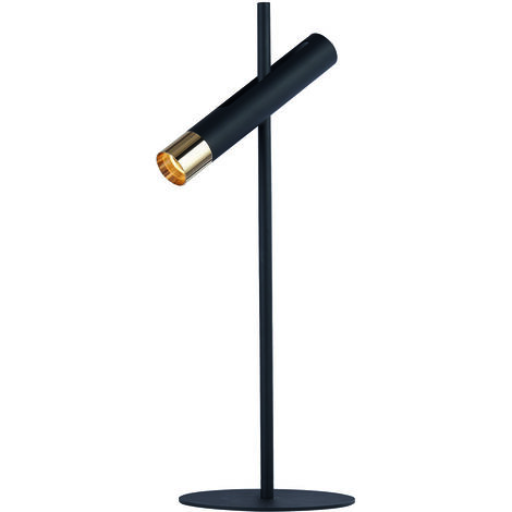 Lampada Da Scrivania Industrial-Nordico Cilindro Acciaio Nero Oro Led 4W 3000K
