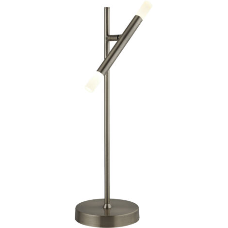 Lampada Da Scrivania Industrial Tubi Acciaio Cromo Policarbonato Led 4,65W 2700K