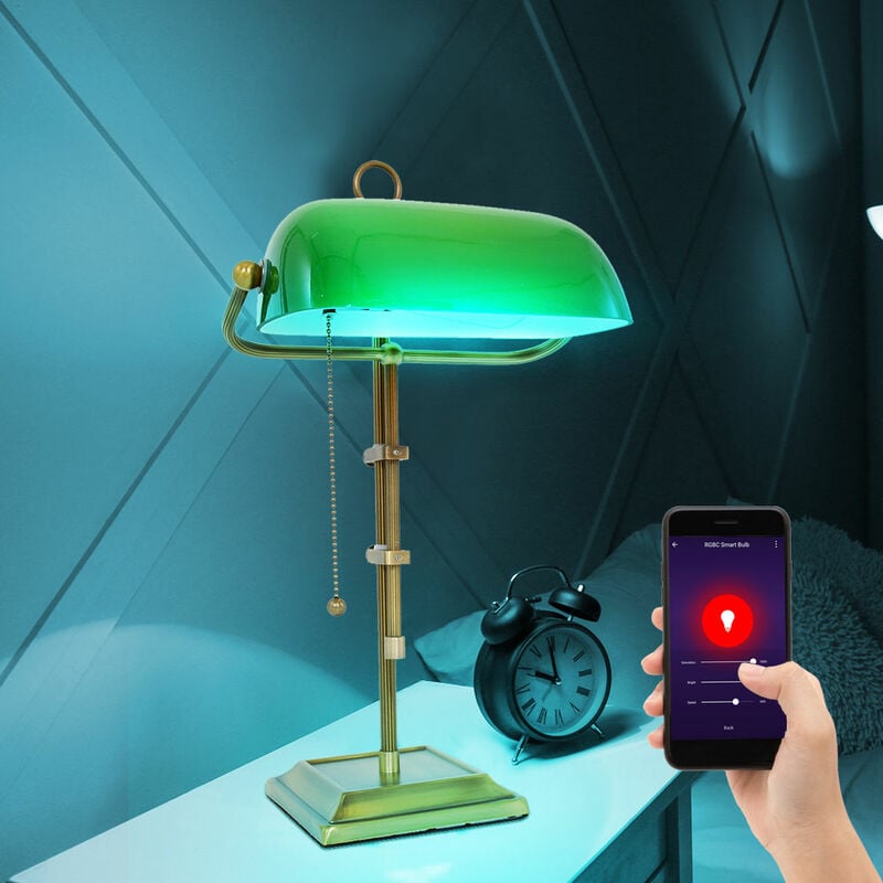 Image of Lampada da scrivania intelligente, lampada da banchiere dimmerabile, controllabile tramite app, lingua del telefono cellulare, in un set con