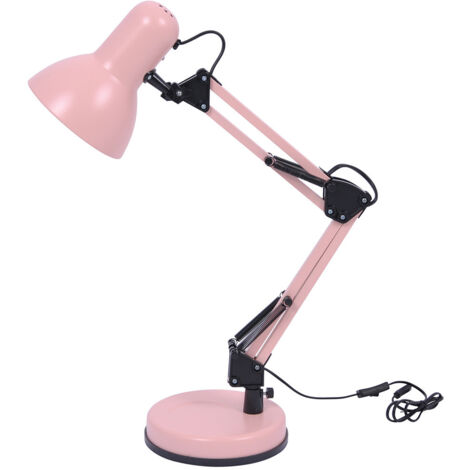 Lampada da scrivania Kaja Cosmo rosa E27 dettagli neri