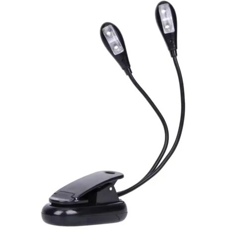 Lampada da scrivania, lampada da lettura a LED con clip, lampada da comodino, 2 livelli di luminosità