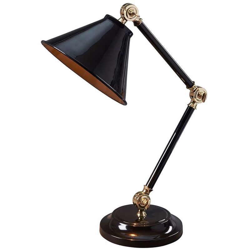 Image of Etc-shop - Lampada da scrivania, lampada laterale, lampada da ufficio, ottone nichelato, h 52,3 cm, 1 luce