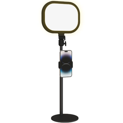 Lampada da Scrivania LED con 5 Colori di Luce e Supporto per Telefono Nero