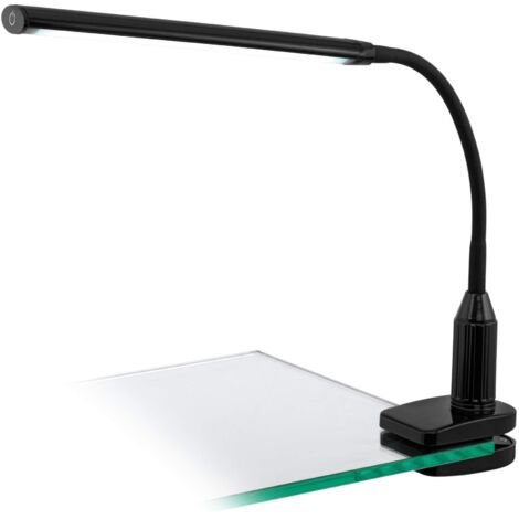 Lampada da Scrivania Led Tavolo Ufficio Morsetto Luce a Pinza Dimmer Laroa EGLO - Colore Lampada: Nero
