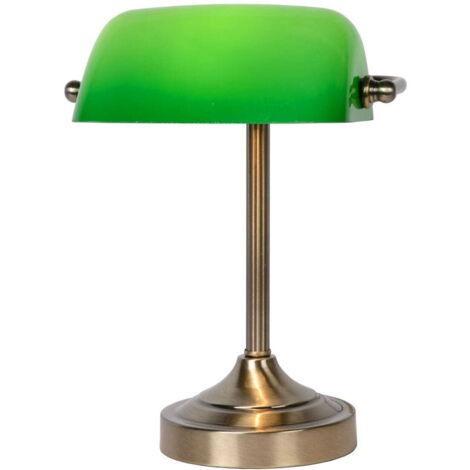 Lampada da scrivania Lucide Banker ottone/verde E14 40W