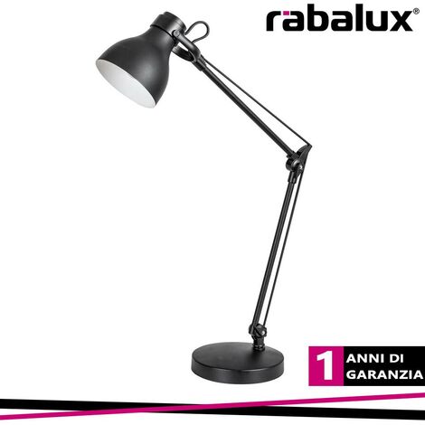 Lampada da scrivania metallo nero opaco E14 Carter Rabalux
