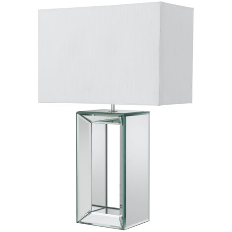 Lampada Da Scrivania Mirror Vetro Bianco Tessuto Trasparente 1 Luce E27
