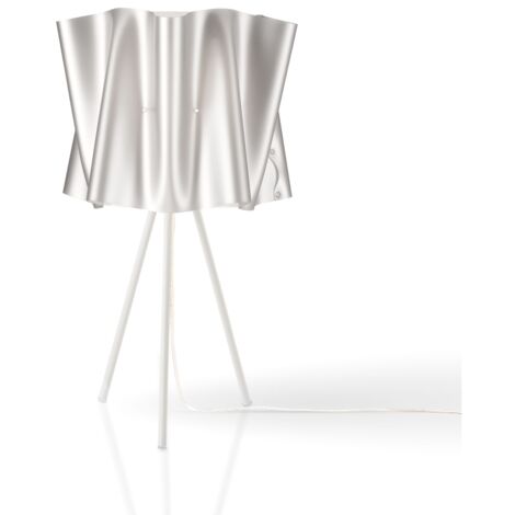 Lampada Da Scrivania Moderna 3 Piedi Folio Polilux ® Argento Metallo 1 Luce E27