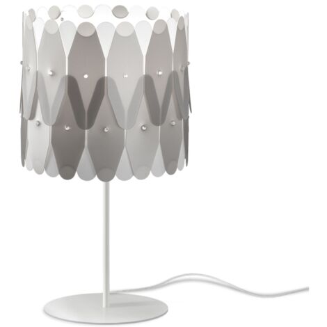 Lampada Da Scrivania Moderna Amanda Polilux ® Argento E Metallo 1 Luce E27
