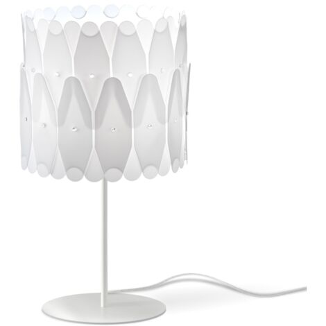 Lampada Da Scrivania Moderna Amanda Polilux ® Bianco E Metallo 1 Luce E27