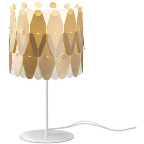 Lampada Da Scrivania Moderna Amanda Polilux ® New Gold E Metallo 1 Luce E27