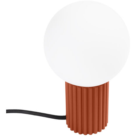 Lampada da scrivania moderna, ocra rossa, corpo scanalato, sfera in vetro bianco, interruttore per corridoio, soggiorno, 1xG9 8W, HALO Sollux Lighting