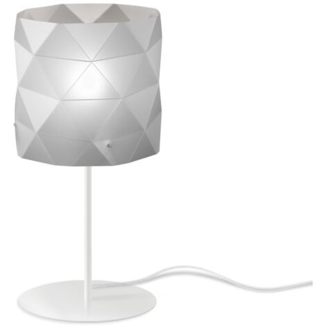 Lampada Da Scrivania Moderna Prisma Polilux ® Argento E Metallo 1 Luce E27