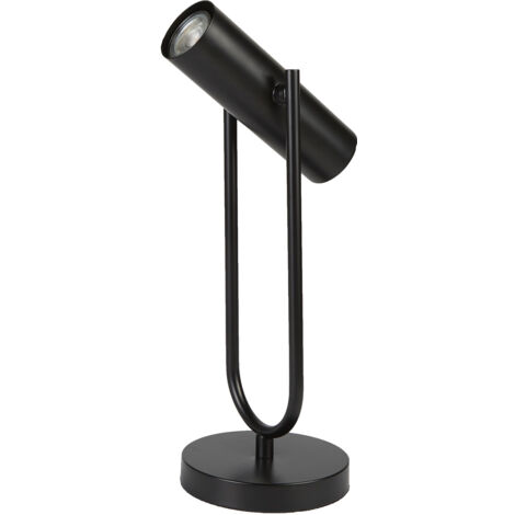 Lampada Da Scrivania Moderna Telescopio Acciaio Nero 1 Luce Gu10