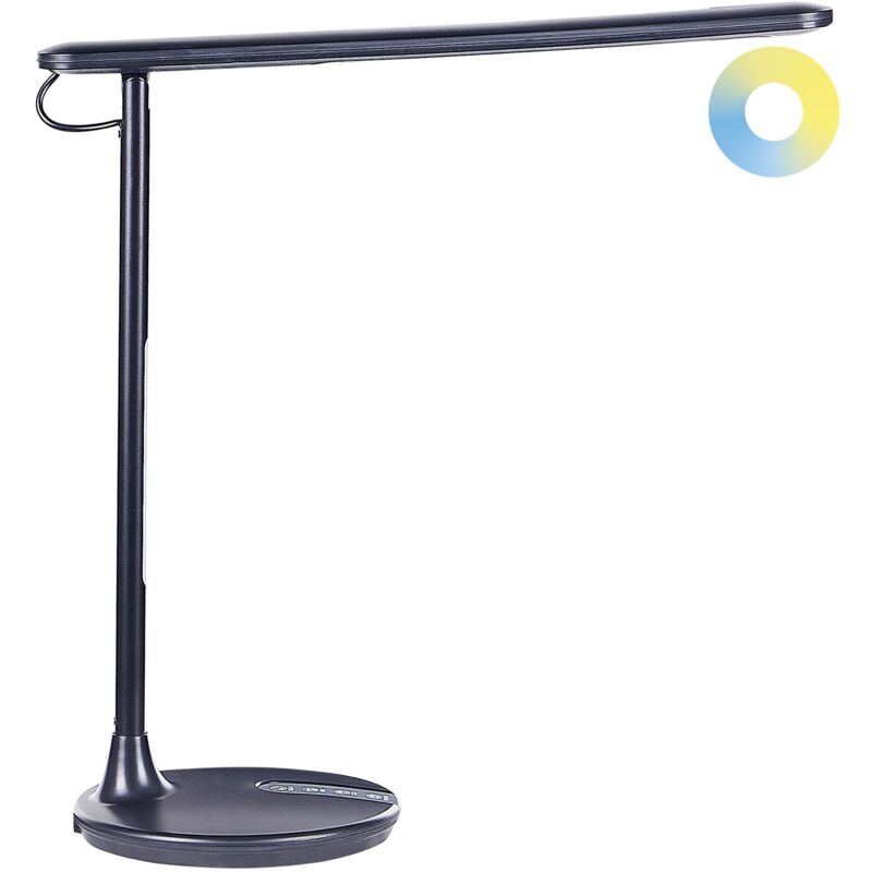 Lampada da scrivania nera a 2 led con intensità