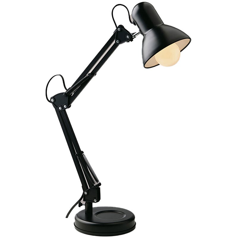 Image of Lampada da lettura architetto in metallo nero con braccio e diffusore orientabili - Nero